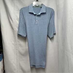 Tasc Performance Classic Soft‎ Blue Striped Polo Shirt Large